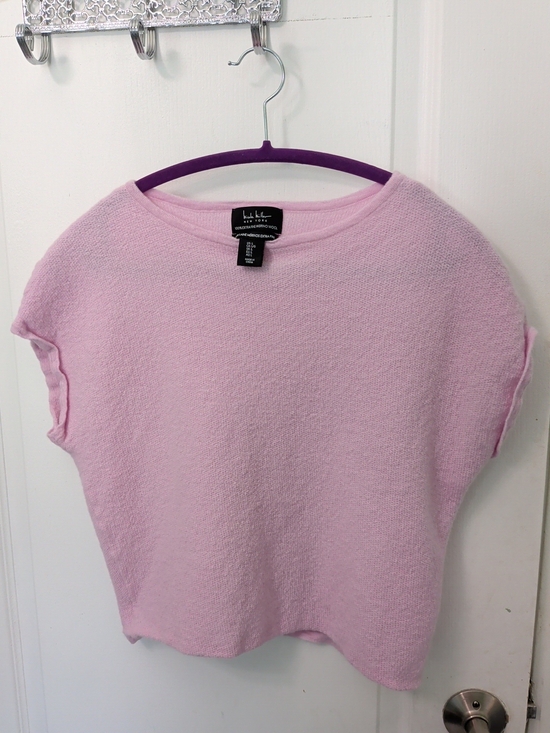 Nicole Miller Tops - Nicole Miller Petite Pink Short-Sleeve Sweater Top